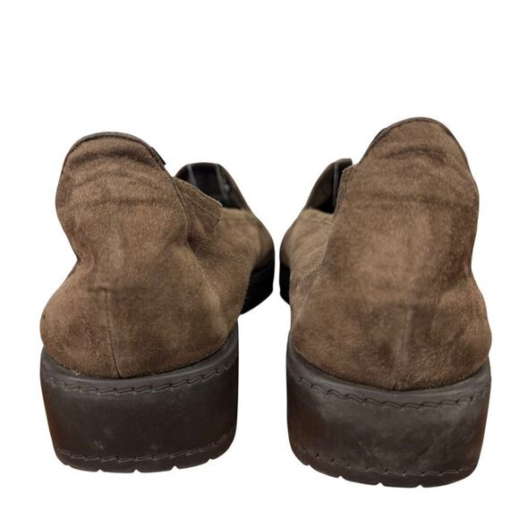 Stuart Weitzman Brown Nubuck Leather Wedge Slip On Casual Comfort Shoes sz 9 - Picture 11 of 16